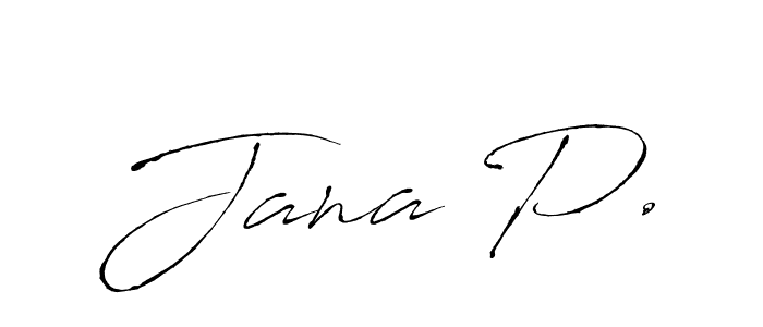 Similarly Antro_Vectra is the best handwritten signature design. Signature creator online .You can use it as an online autograph creator for name Jana P.. Jana P. signature style 6 images and pictures png