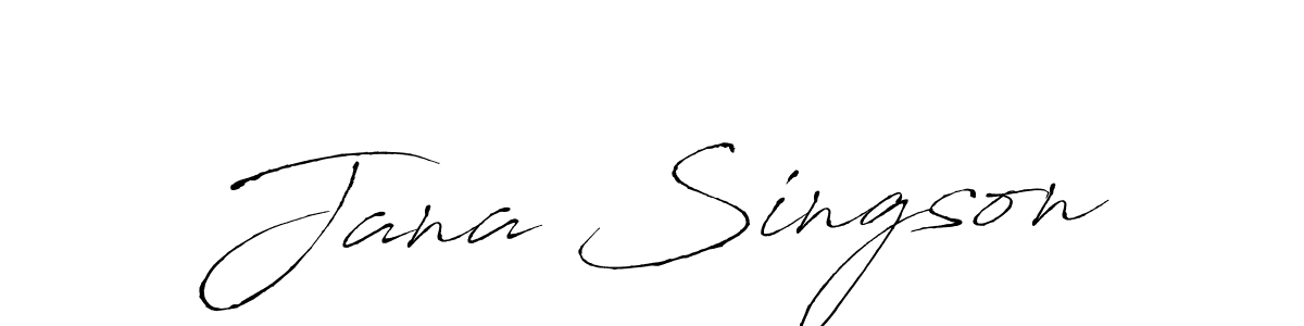 Also You can easily find your signature by using the search form. We will create Jana Singson name handwritten signature images for you free of cost using Antro_Vectra sign style. Jana Singson signature style 6 images and pictures png