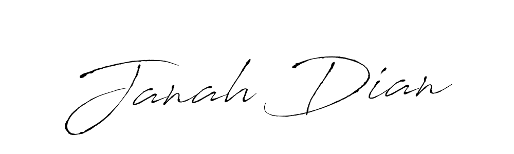 Make a beautiful signature design for name Janah Dian. With this signature (Antro_Vectra) style, you can create a handwritten signature for free. Janah Dian signature style 6 images and pictures png