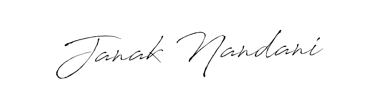 How to make Janak Nandani name signature. Use Antro_Vectra style for creating short signs online. This is the latest handwritten sign. Janak Nandani signature style 6 images and pictures png