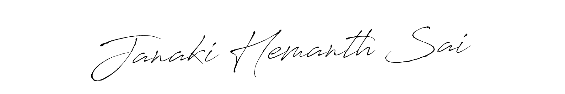 How to make Janaki Hemanth Sai name signature. Use Antro_Vectra style for creating short signs online. This is the latest handwritten sign. Janaki Hemanth Sai signature style 6 images and pictures png