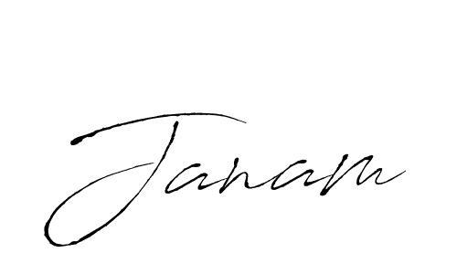 Janam stylish signature style. Best Handwritten Sign (Antro_Vectra) for my name. Handwritten Signature Collection Ideas for my name Janam. Janam signature style 6 images and pictures png