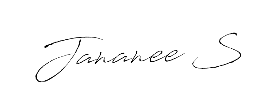 Create a beautiful signature design for name Jananee S. With this signature (Antro_Vectra) fonts, you can make a handwritten signature for free. Jananee S signature style 6 images and pictures png