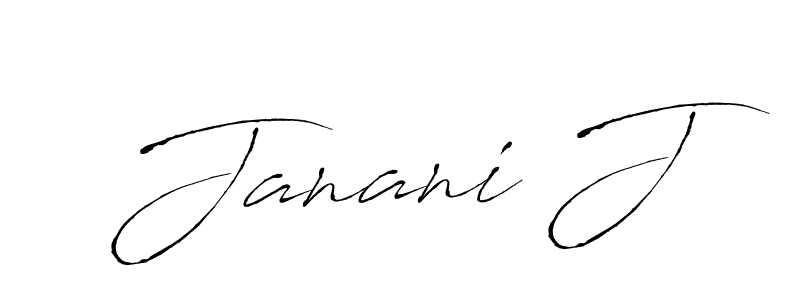 The best way (Antro_Vectra) to make a short signature is to pick only two or three words in your name. The name Janani J include a total of six letters. For converting this name. Janani J signature style 6 images and pictures png