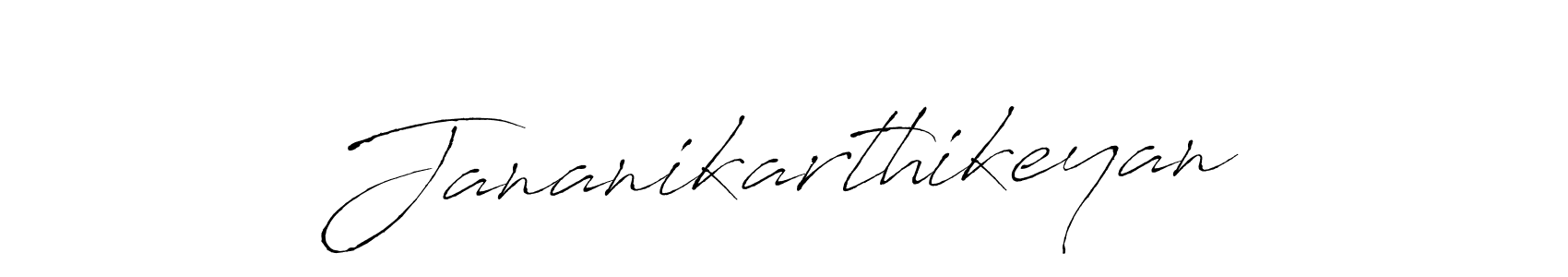 Use a signature maker to create a handwritten signature online. With this signature software, you can design (Antro_Vectra) your own signature for name Jananikarthikeyan. Jananikarthikeyan signature style 6 images and pictures png