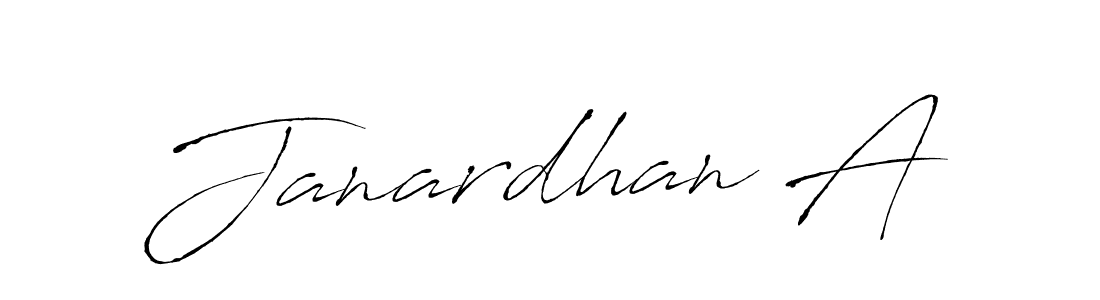 Design your own signature with our free online signature maker. With this signature software, you can create a handwritten (Antro_Vectra) signature for name Janardhan A. Janardhan A signature style 6 images and pictures png