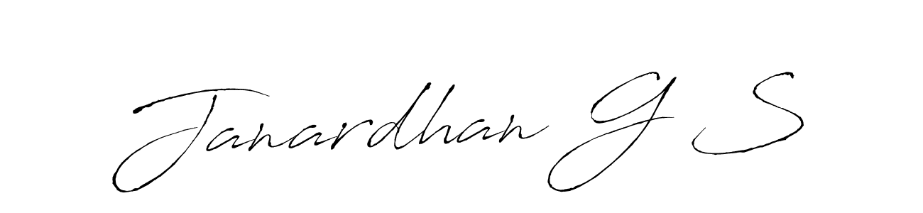 The best way (Antro_Vectra) to make a short signature is to pick only two or three words in your name. The name Janardhan G S include a total of six letters. For converting this name. Janardhan G S signature style 6 images and pictures png