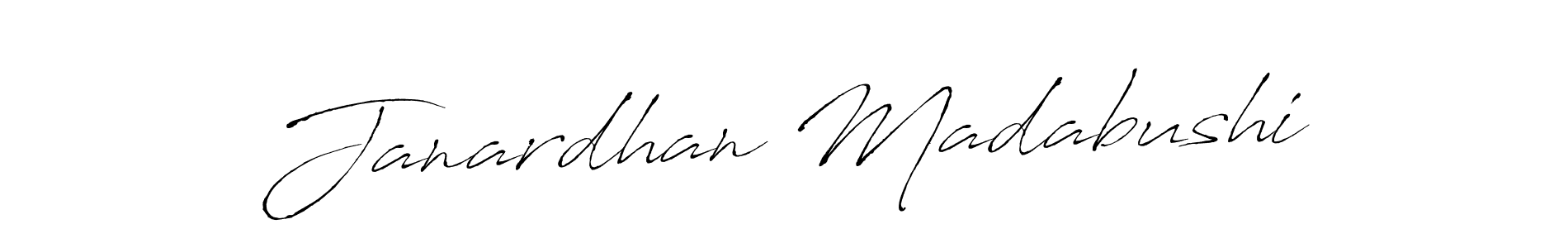 Antro_Vectra is a professional signature style that is perfect for those who want to add a touch of class to their signature. It is also a great choice for those who want to make their signature more unique. Get Janardhan Madabushi name to fancy signature for free. Janardhan Madabushi signature style 6 images and pictures png