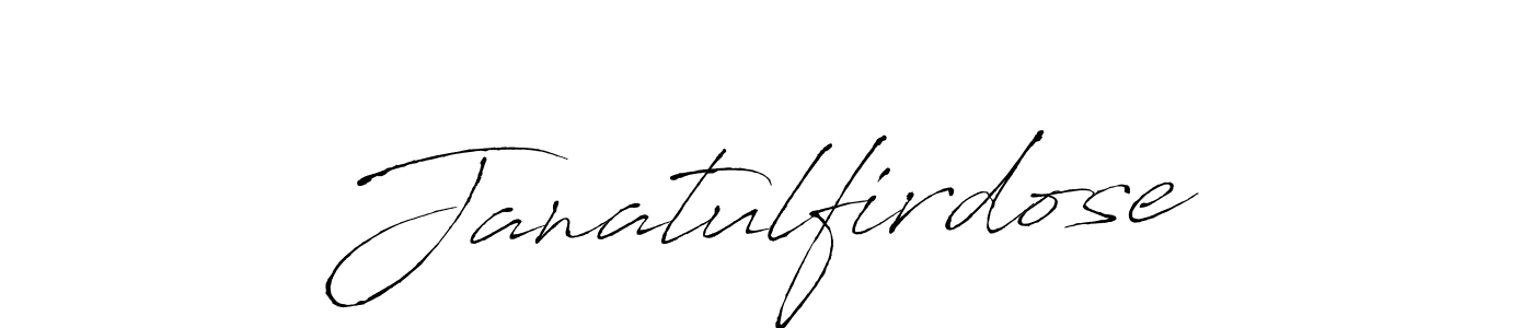 Use a signature maker to create a handwritten signature online. With this signature software, you can design (Antro_Vectra) your own signature for name Janatulfirdose. Janatulfirdose signature style 6 images and pictures png