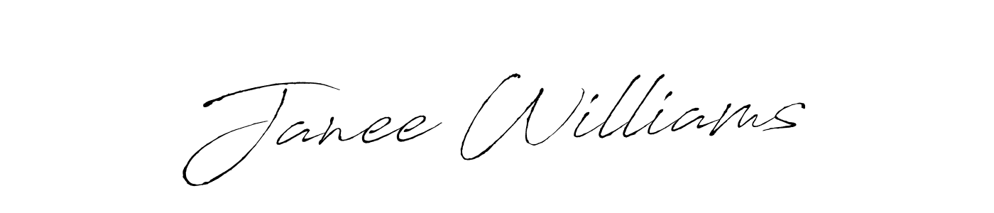 Janee Williams stylish signature style. Best Handwritten Sign (Antro_Vectra) for my name. Handwritten Signature Collection Ideas for my name Janee Williams. Janee Williams signature style 6 images and pictures png