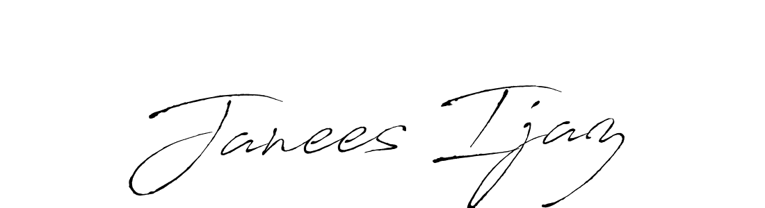 if you are searching for the best signature style for your name Janees Ijaz. so please give up your signature search. here we have designed multiple signature styles  using Antro_Vectra. Janees Ijaz signature style 6 images and pictures png