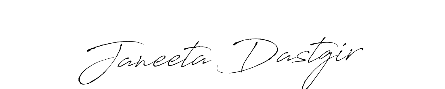 Create a beautiful signature design for name Janeeta Dastgir. With this signature (Antro_Vectra) fonts, you can make a handwritten signature for free. Janeeta Dastgir signature style 6 images and pictures png