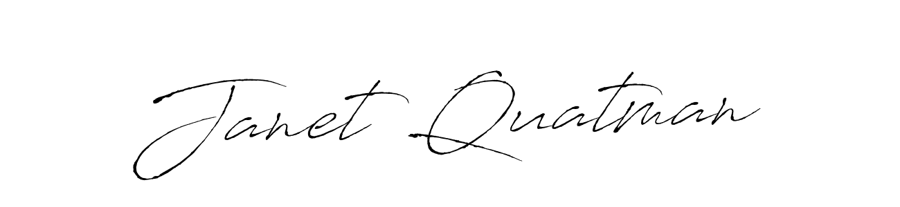 Janet Quatman stylish signature style. Best Handwritten Sign (Antro_Vectra) for my name. Handwritten Signature Collection Ideas for my name Janet Quatman. Janet Quatman signature style 6 images and pictures png