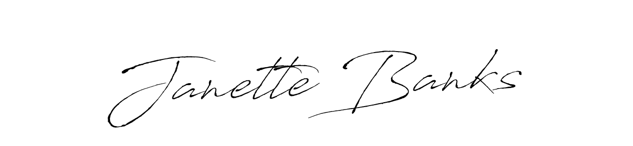 Use a signature maker to create a handwritten signature online. With this signature software, you can design (Antro_Vectra) your own signature for name Janette Banks. Janette Banks signature style 6 images and pictures png