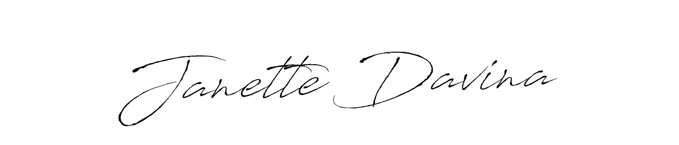 Janette Davina stylish signature style. Best Handwritten Sign (Antro_Vectra) for my name. Handwritten Signature Collection Ideas for my name Janette Davina. Janette Davina signature style 6 images and pictures png