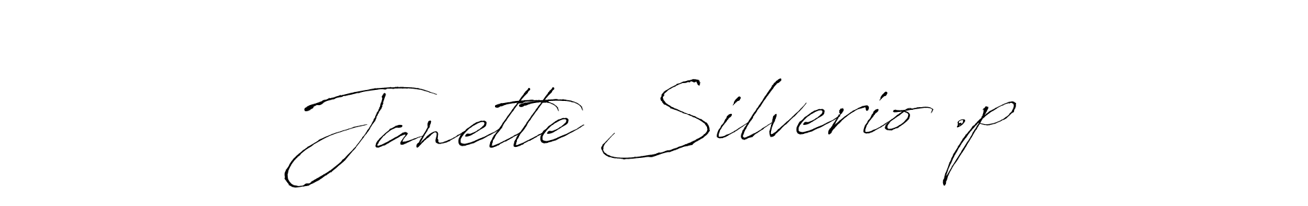 Janette Silverio .p stylish signature style. Best Handwritten Sign (Antro_Vectra) for my name. Handwritten Signature Collection Ideas for my name Janette Silverio .p. Janette Silverio .p signature style 6 images and pictures png