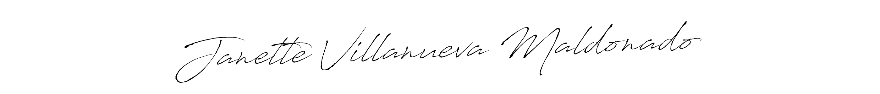 Create a beautiful signature design for name Janette Villanueva Maldonado. With this signature (Antro_Vectra) fonts, you can make a handwritten signature for free. Janette Villanueva Maldonado signature style 6 images and pictures png