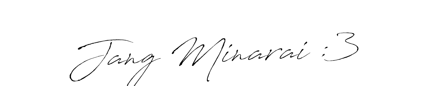 Use a signature maker to create a handwritten signature online. With this signature software, you can design (Antro_Vectra) your own signature for name Jang Minarai :3. Jang Minarai :3 signature style 6 images and pictures png