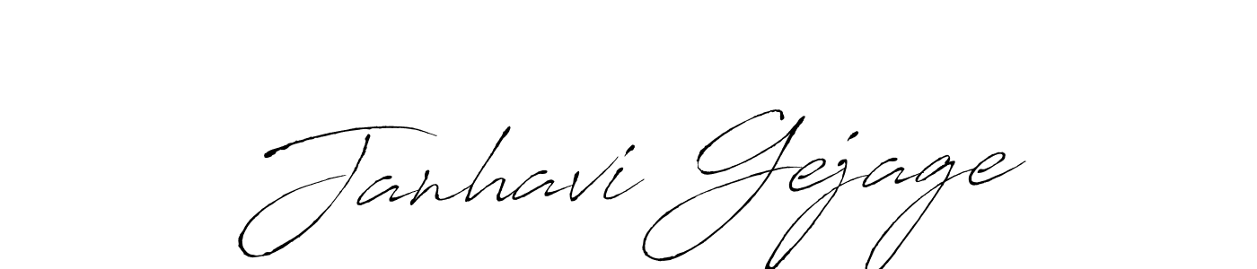 Antro_Vectra is a professional signature style that is perfect for those who want to add a touch of class to their signature. It is also a great choice for those who want to make their signature more unique. Get Janhavi Gejage name to fancy signature for free. Janhavi Gejage signature style 6 images and pictures png