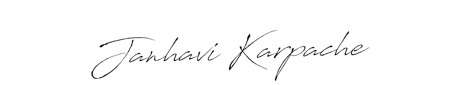 Also we have Janhavi Karpache name is the best signature style. Create professional handwritten signature collection using Antro_Vectra autograph style. Janhavi Karpache signature style 6 images and pictures png