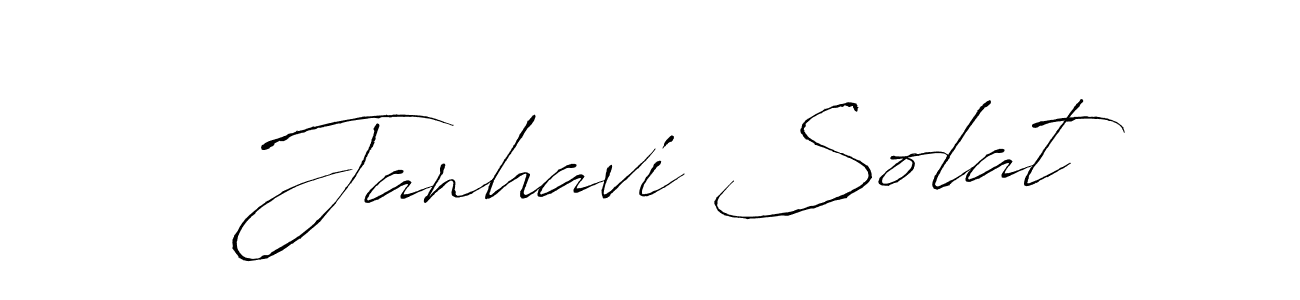 The best way (Antro_Vectra) to make a short signature is to pick only two or three words in your name. The name Janhavi Solat include a total of six letters. For converting this name. Janhavi Solat signature style 6 images and pictures png