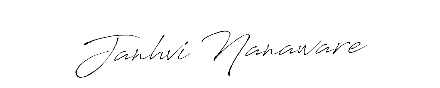 Design your own signature with our free online signature maker. With this signature software, you can create a handwritten (Antro_Vectra) signature for name Janhvi Nanaware. Janhvi Nanaware signature style 6 images and pictures png