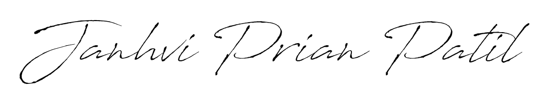Practice writing Janhvi Prian Patil with the flow of Antro_Vectra lettering. A fantastic source of inspiration for developing your personal signature style. Janhvi Prian Patil signature style 6 images and pictures png