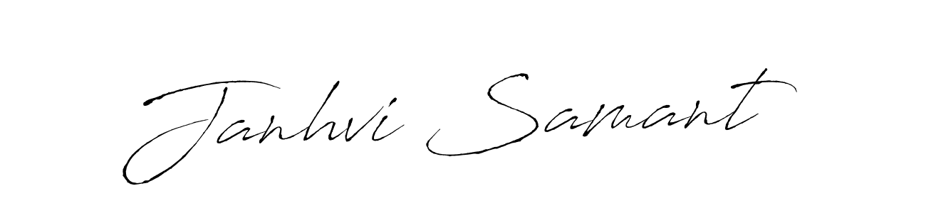 How to make Janhvi Samant name signature. Use Antro_Vectra style for creating short signs online. This is the latest handwritten sign. Janhvi Samant signature style 6 images and pictures png