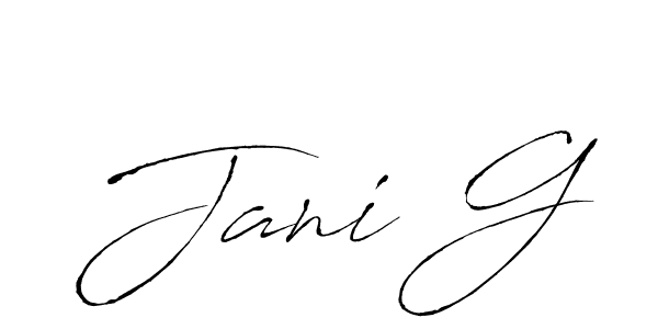 Create a beautiful signature design for name Jani G. With this signature (Antro_Vectra) fonts, you can make a handwritten signature for free. Jani G signature style 6 images and pictures png