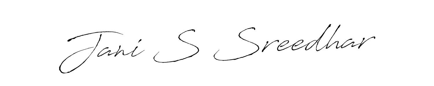This is the best signature style for the Jani S Sreedhar name. Also you like these signature font (Antro_Vectra). Mix name signature. Jani S Sreedhar signature style 6 images and pictures png