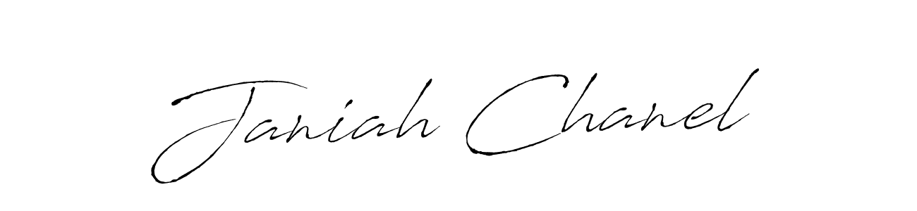 How to make Janiah Chanel name signature. Use Antro_Vectra style for creating short signs online. This is the latest handwritten sign. Janiah Chanel signature style 6 images and pictures png
