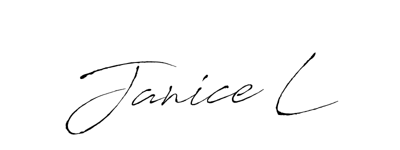 How to make Janice L name signature. Use Antro_Vectra style for creating short signs online. This is the latest handwritten sign. Janice L signature style 6 images and pictures png