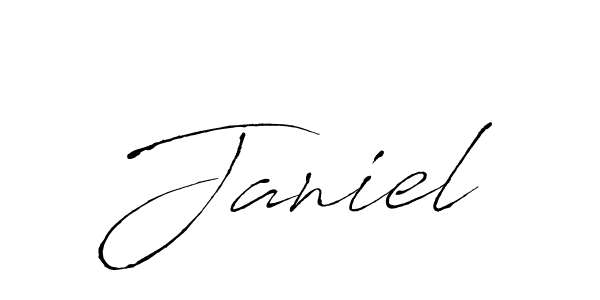 Make a beautiful signature design for name Janiel. With this signature (Antro_Vectra) style, you can create a handwritten signature for free. Janiel signature style 6 images and pictures png