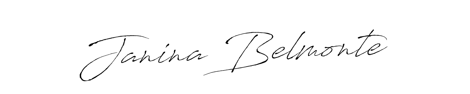 You should practise on your own different ways (Antro_Vectra) to write your name (Janina Belmonte) in signature. don't let someone else do it for you. Janina Belmonte signature style 6 images and pictures png