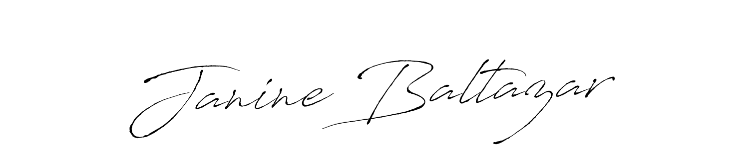 How to make Janine Baltazar name signature. Use Antro_Vectra style for creating short signs online. This is the latest handwritten sign. Janine Baltazar signature style 6 images and pictures png