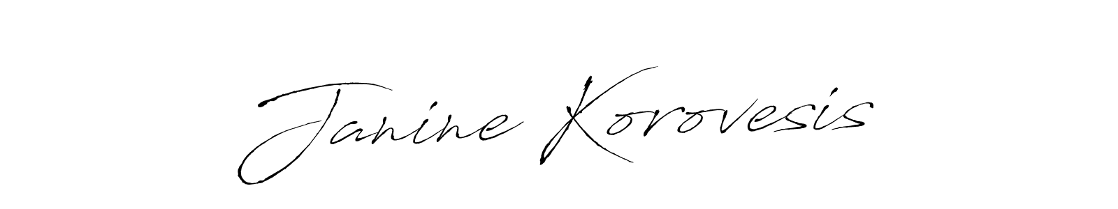 Antro_Vectra is a professional signature style that is perfect for those who want to add a touch of class to their signature. It is also a great choice for those who want to make their signature more unique. Get Janine Korovesis name to fancy signature for free. Janine Korovesis signature style 6 images and pictures png