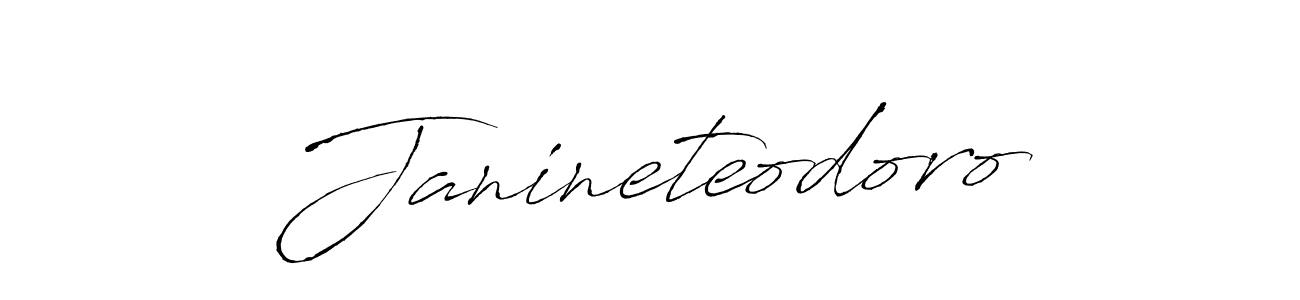 How to make Janineteodoro signature? Antro_Vectra is a professional autograph style. Create handwritten signature for Janineteodoro name. Janineteodoro signature style 6 images and pictures png