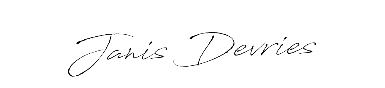 You should practise on your own different ways (Antro_Vectra) to write your name (Janis Devries) in signature. don't let someone else do it for you. Janis Devries signature style 6 images and pictures png