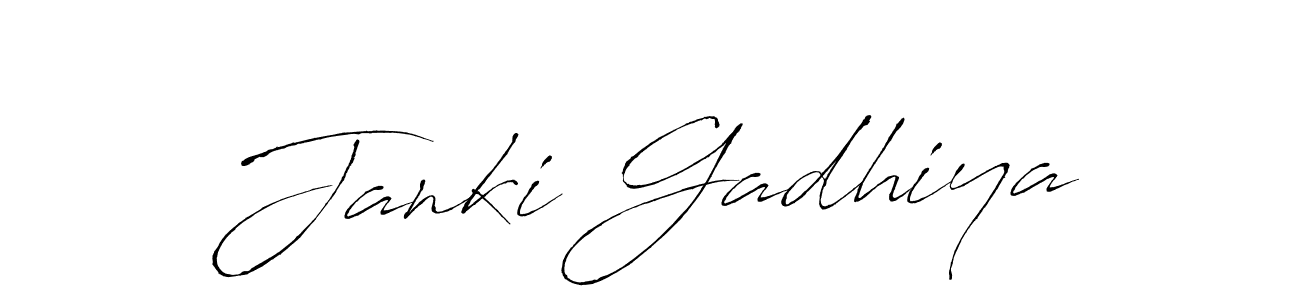 How to make Janki Gadhiya signature? Antro_Vectra is a professional autograph style. Create handwritten signature for Janki Gadhiya name. Janki Gadhiya signature style 6 images and pictures png