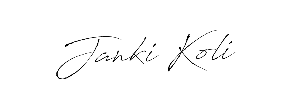 The best way (Antro_Vectra) to make a short signature is to pick only two or three words in your name. The name Janki Koli include a total of six letters. For converting this name. Janki Koli signature style 6 images and pictures png