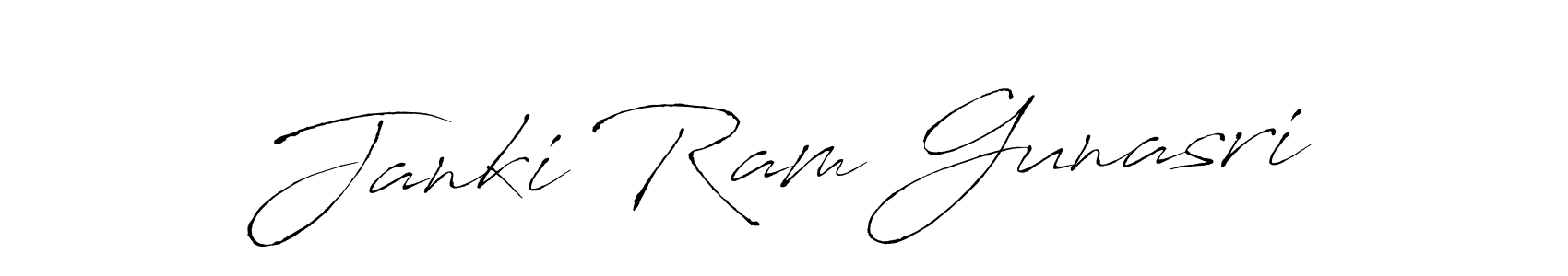 Make a beautiful signature design for name Janki Ram Gunasri. With this signature (Antro_Vectra) style, you can create a handwritten signature for free. Janki Ram Gunasri signature style 6 images and pictures png