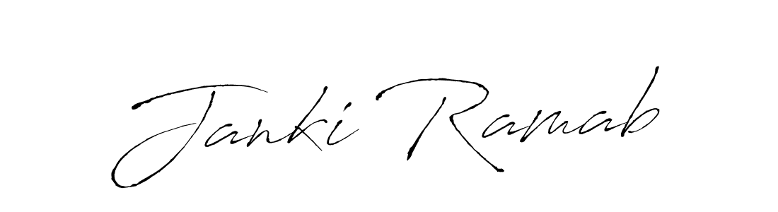 Janki Ramab stylish signature style. Best Handwritten Sign (Antro_Vectra) for my name. Handwritten Signature Collection Ideas for my name Janki Ramab. Janki Ramab signature style 6 images and pictures png