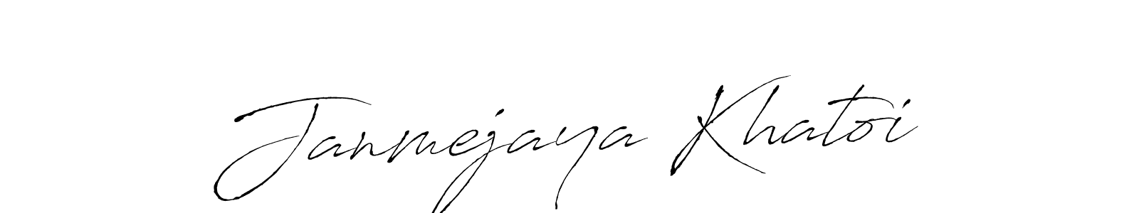 Antro_Vectra is a professional signature style that is perfect for those who want to add a touch of class to their signature. It is also a great choice for those who want to make their signature more unique. Get Janmejaya Khatoi name to fancy signature for free. Janmejaya Khatoi signature style 6 images and pictures png