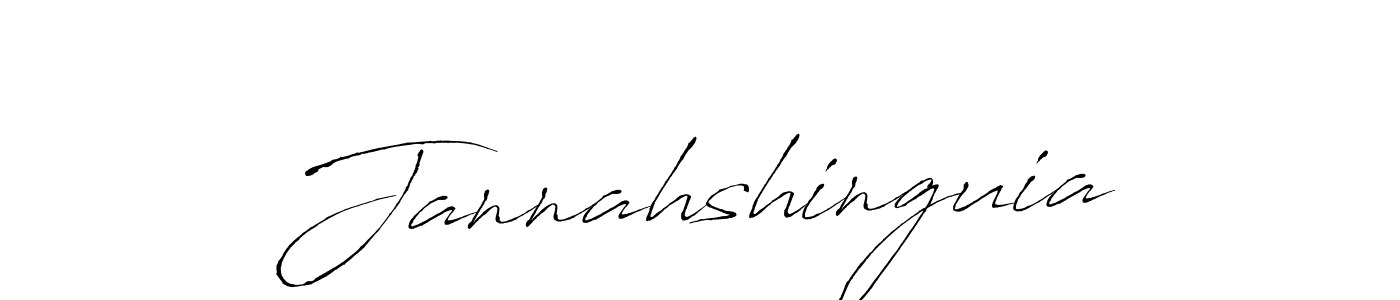 Make a beautiful signature design for name Jannahshinguia. With this signature (Antro_Vectra) style, you can create a handwritten signature for free. Jannahshinguia signature style 6 images and pictures png