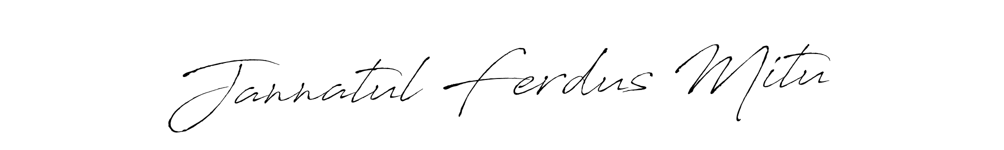 Antro_Vectra is a professional signature style that is perfect for those who want to add a touch of class to their signature. It is also a great choice for those who want to make their signature more unique. Get Jannatul Ferdus Mitu name to fancy signature for free. Jannatul Ferdus Mitu signature style 6 images and pictures png