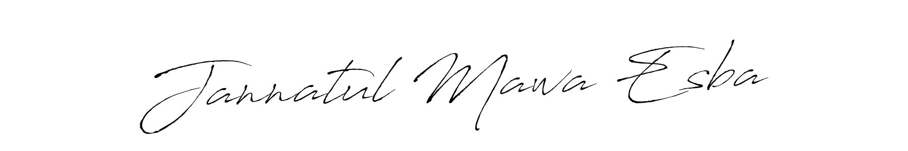 How to make Jannatul Mawa Esba name signature. Use Antro_Vectra style for creating short signs online. This is the latest handwritten sign. Jannatul Mawa Esba signature style 6 images and pictures png