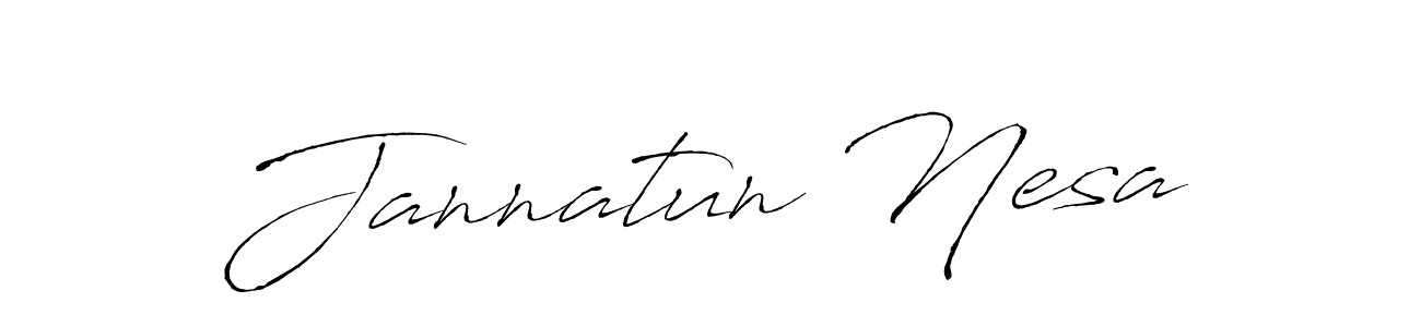 The best way (Antro_Vectra) to make a short signature is to pick only two or three words in your name. The name Jannatun Nesa include a total of six letters. For converting this name. Jannatun Nesa signature style 6 images and pictures png