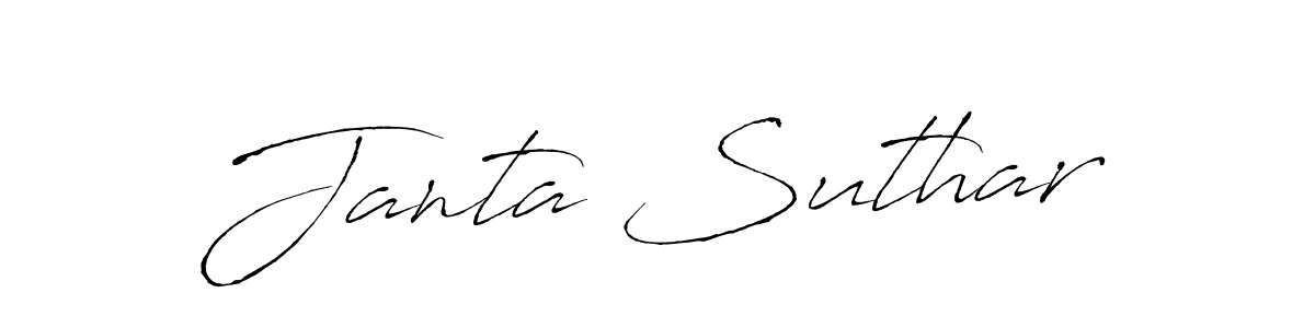 You should practise on your own different ways (Antro_Vectra) to write your name (Janta Suthar) in signature. don't let someone else do it for you. Janta Suthar signature style 6 images and pictures png