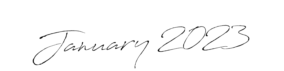 Design your own signature with our free online signature maker. With this signature software, you can create a handwritten (Antro_Vectra) signature for name January 2023. January 2023 signature style 6 images and pictures png