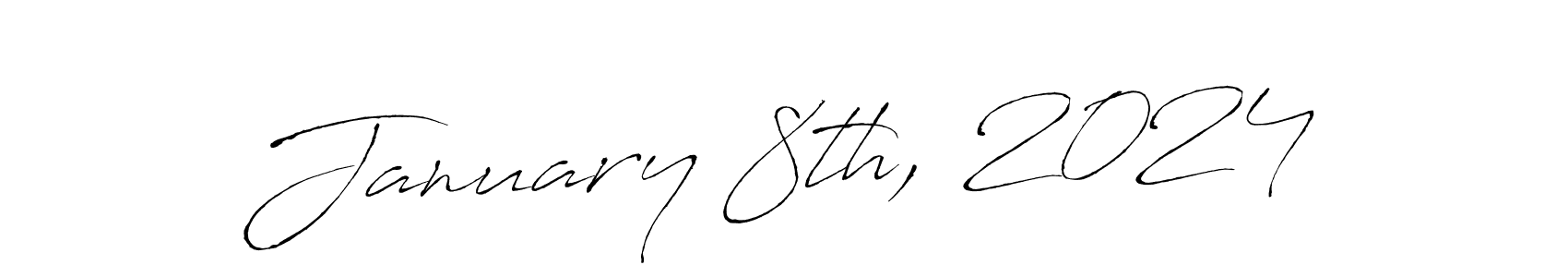 if you are searching for the best signature style for your name January 8th, 2024. so please give up your signature search. here we have designed multiple signature styles  using Antro_Vectra. January 8th, 2024 signature style 6 images and pictures png